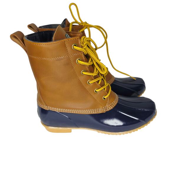 G.H. Bass & Co. Harlequin  Waterproof Brown Leather Duck Women's  Boot Size 10M - Picture 1 of 16